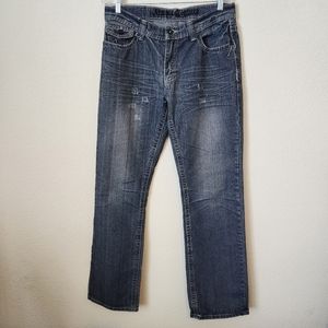 Men's Xtreme Couture Medium Wash Straight Leg Detail on Back Pockets 34x34